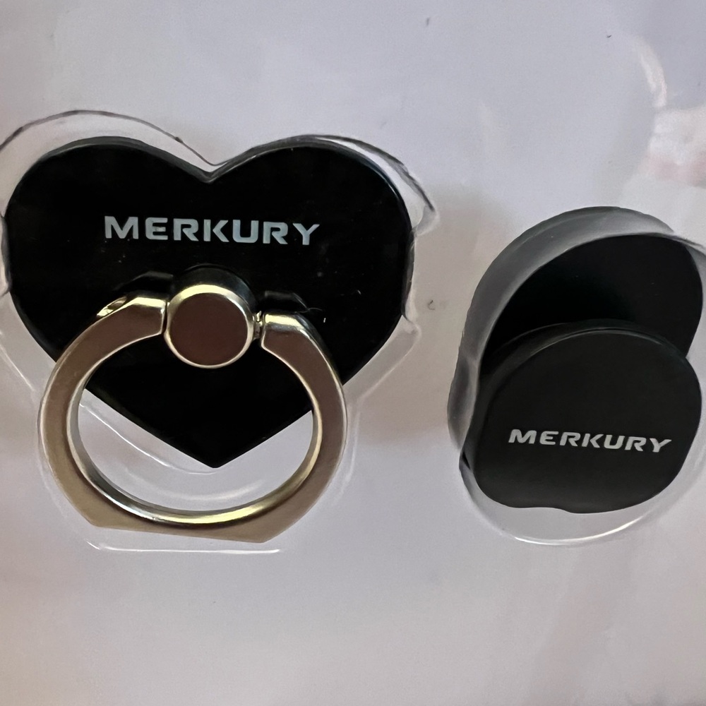 🆕Merkury Ring Stand + Car Mount | Black Heart | 360° Rotating